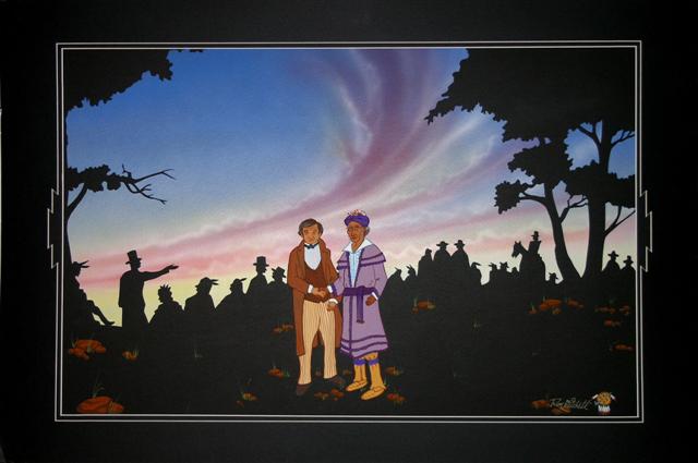 October 1839, a constitution was drafted and adopted.  John Ross was elected principal chief, and a convention of Old Settlers meeting at Fort Gibson in 1840 approved the constitution. Joining in this, &ldquo;Act of Union&rdquo;, were two bands of Arkansas Cherokees who had migrated to Texas in 1819 and 1831, then had been driven out of Texas and come to live with the Old Settlers.  Therefore, on paper at  least, the Cherokees in Indian Territory were a united people living under a constitution and laws of their own making.